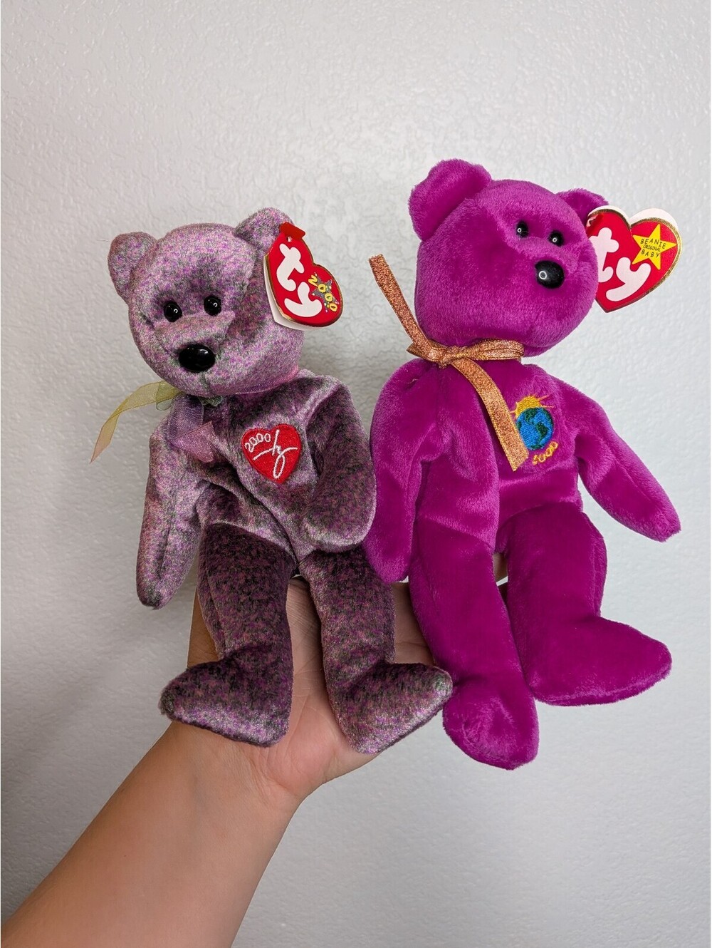 Ty Beanie Babies Millennium & 2000 Signature Bear Lot of 2 With Tags